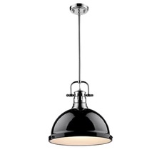  3604-L CH-BK - Duncan 1 Light Pendant with Rod